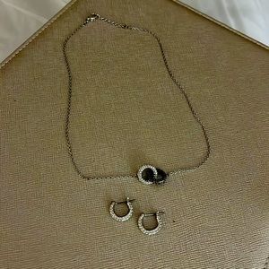 Swarovski Necklace pave cz and earring set